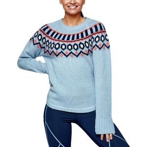 KARI TRAA Ringheim Nordic Wool Sweater Blue Medium Fair Isle